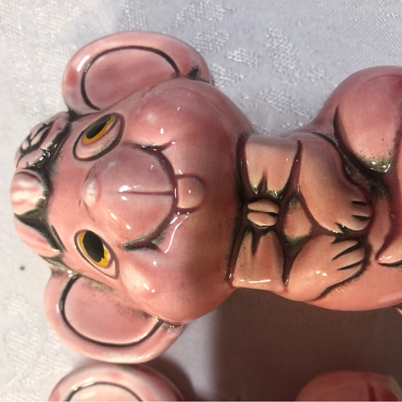 Vintage 50's Pink Mice Salt and Pepper Shakers Japan Novelty S&P Shakers Kitsch - Picture 8 of 9